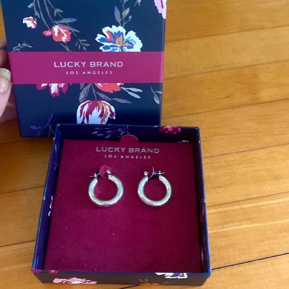 Lucky Brand Silver Hoops - Picture 7 of 7